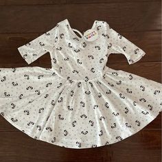 Beautiful Super Cute Pandas Print Ballerina Sleeve 2t Dress! New With Tags By Dotdot Smile. - Super Soft Cool Slinky Material Perfect For Play Time, School Etc! - Retails For $34 - Pet & Smoke Free Home **Price Is Firm** Playful White Fitted Twirl Dress, Playful Fitted White Twirl Dress, Cute White Twirl Dress For Playtime, Playful White Twirl Dress For Playdate, Castle Dress, Cute Pandas, Smile White, Flamingo Dress, Ballerina Dress