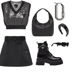 Prada Sneakers Women Outfit, Prada Outfits Women Fashion, Prada Fashion Outfits, Prada Monolith Boots Outfit, Prada Sneakers Women, Prada Outfits Women, Devil Wears Prada Outfits, Prada Clothes, Prada Outfits