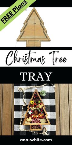 the christmas tree tray is made out of wood