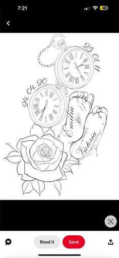 an image of a clock and roses on the screen