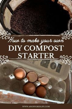 how to make your own diy compost starter with eggs in an egg carton