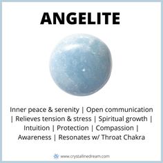 Angelite Meaning Opening Third Eye, Crystal Healing Room, Crystal Reference, Meditation Place, Meditation Nook, Higher Dimensions