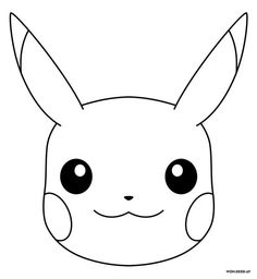 the outline of a pokemon pikachu mask with eyes and ears, on a white background