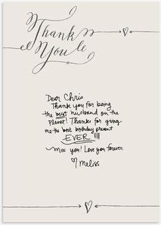 a handwritten thank card with the words thank you're so loved on it