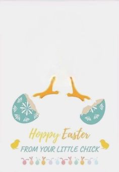 an easter card with two birds on it