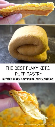 the best flaky keto puff pastry is made with butter, flaky, soft inside crispy outside