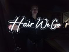 "👋 Write me, I can customize hair we go neon sign for you😀 Change the color, add text or make a completely new sign from your logo or picture. I can also give you an example with the appearance of the inscription in different fonts from my catalog to make your choice easier. ❗ Hair salon neon sign is made by the best technology. All lines are straight and smooth as possible. Such signs are also ideal for placement not only at home, but also in offices and shops. After all, behind the signs we Salon Neon Sign, Shop Lights, Hair Business, Yellow Turquoise, Business Hairstyles, Different Fonts, Led Sign, Orange And Turquoise, Neon Lights