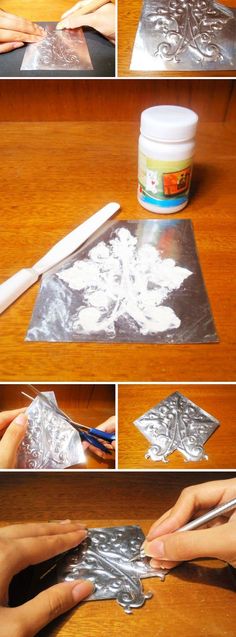 the process for making paper flowers is shown