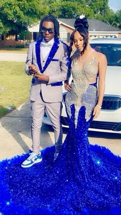 Blue Prom Outfits For Couples, Blue Prom Outfits, Prom Outfits Couples, Couples Prom Outfits, 2k24 Prom, Prom Outfits For Couples, Prom Couples Outfits, Prom Fits, Couples Prom