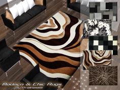 modern and chic rugs for living room, bedroom or office decorating ideas