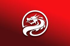 the chinese dragon symbol on a red background