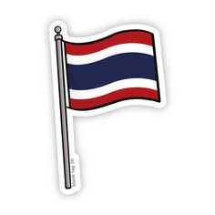 a sticker with the flag of thailand on it's side and an inscription that reads