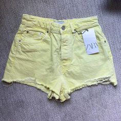 Great Brand, Never Been Worn, Color Brighter Than Pictures Show, Also Says Size 38 Which Is A 6 In Us Sizing Yellow Jean Shorts, Colorful Jean Shorts, Zara Yellow Bottoms For Summer, Zara Yellow Summer Bottoms, Trendy Yellow Cutoff Shorts, Yellow Cutoff Shorts For Summer, Yellow Cutoff Bottoms For Summer, Summer Yellow Cutoff Bottoms, High Rise Yellow Cotton Shorts