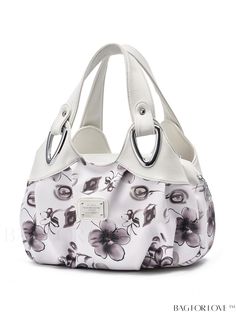 BagForLove - Versatile Floral Pattern Shoulder Bag - Elegant & Fashionable White Handheld Hobo Bag For Errands, Handheld White Hobo Bag With Zipper Closure, Large Capacity White Satchel, White Handheld Hobo Bag With Handles, White Summer Hobo Bag For Errands, Summer White Hobo Bag For Errands, Spring White Hobo Bag With Removable Pouch, White Spring Hobo Bag With Removable Pouch, White Large Capacity Hobo Bag For Spring