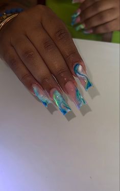 Beauty Blogging, Long Acrylic Nail Designs, Drip Nails, Her Nails, Dope Nail Designs, Short Square Acrylic Nails