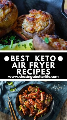 the best keto air fryer recipe is in this collage, and it's ready to be eaten