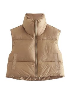 Winter Crops, Chaleco Casual, Puffer Gilet, Sleeveless Puffer, Crop Vest, Padded Gilet, Padded Vest, Short Vest, Casual Outerwear