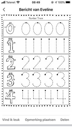 the worksheet for children to learn how to write and draw numbers in german