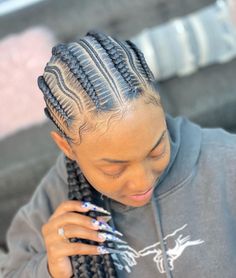 All Back Hairstyle, Two Cornrow Braids, Big Cornrows, Cornrows Natural Hair, Cornrow Ponytail, Braided Cornrow Hairstyles, Girls Hairstyles Braids