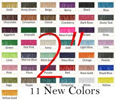 the color chart for two new colors