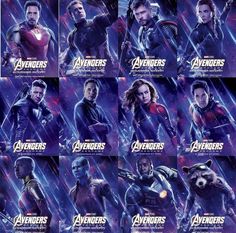 the avengers movie character poster is shown