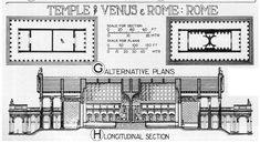 an architectural plan for the temple and venus and rome's dome - rome