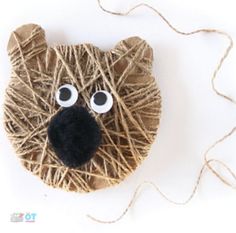 an animal made out of twine with eyes