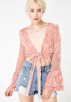 Pink Velvet Long Sleeve Tie Top | Dolls Kill Japanese Style Clothing, Wardrobe Style, Pink Velvet, Tie Top, Online Boutiques, Dolls Kill