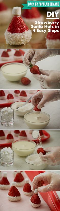 the process for making strawberry shortbreads is shown