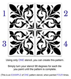 the instructions for how to make a stencil pattern with pictures and text on it