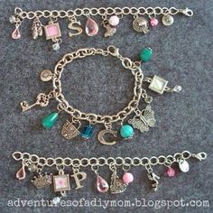 Charm Bracelet Ideas, Diy Bracelets How To Make, Diy Mom, Diy Jewelry Charms, Diy Charm, Diy Charm Bracelet, Bracelet Ideas, Love Charms, Jewelry Making Tutorials