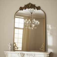 BEAUTYPEAK Metal Arch Bathroom Mirror Our metal frame baroque arched mirror is the perfect addition for home decoration. It seamlessly blends classical and modern elements, creating a unique and charming aesthetic while also serving a functional purpose. Its classically elegant baroque design gives your home a classic unique style! Size: 26" x 40"-#02.  Color: Bronze. Arch Bathroom Mirror, Vintage Bathroom Mirrors, Arch Bathroom, Mirror Bronze, Arch Wall Mirror, Vintage Style Bathroom, Charming Aesthetic, Vanity Wall Mirror, Arch Wall