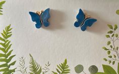 Blue Butterfly stud earrings Butterfly Earrings Stud, Wedding Jewelry Earrings, Acrylic Earrings, Blue Butterfly, Wedding Earrings, Wedding Jewelry, Etsy Earrings, Jewelry Earrings, Stud Earrings