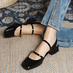 Faster shipping. Better service Zapatos Mary Jane, Slingback Flats, Aesthetic Shoes, Slingback Shoes, Mary Jane Pumps, Casual Loafers, Trend Fashion, Block Heels Sandal