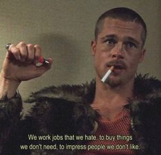 Fightclub Bradpitt, Club Quote, Tyler Durden, David Fincher, I Love Cinema, Vie Motivation, Hard Truth, Film Quotes, Brad Pitt