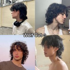 Wolf cut men’s haircut Wolf Cut Men, Wolf Cut Long Hair, Long Curly Hair Men, Wolf Cut Long, Cut Long Hair, Hair Male