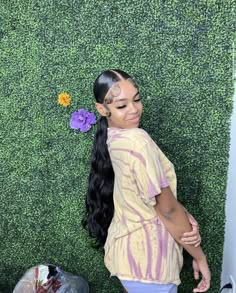 Cute Ponytail Hairstyles, Hair Ideas Medium, Hoco Hair Ideas Curls, Weave Ponytail, Cute Ponytails