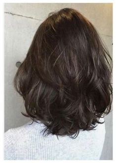 Layer Haircut For Short Hair Straight, Hair Longer In Back, Womens Haircuts For Straight Hair, Shoulder Length Rounded Layers, Medium Short Hair With Layers And Curtain Bangs, Butterfly Layers Haircut Medium Length, Long Vs Mid Length Hair, Short Layers Medium Length Straight