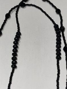 Liz Clairborne Elegant Black Beaded Necklace Elegant Simple Strand 46” Inches | eBay Adjustable Long Beaded Necklace As Fashion Accessory, Black Round Beads Jewelry Fashion Accessory, Black Round Beaded Fashion Jewelry, Black Round Beads Fashion Jewelry, Adjustable Black Glasses Chains For Parties, Elegant Black Beaded Glasses Chains, Black Beaded Chain For Gift, Black Beaded Chain As A Gift, Black Beaded Glasses Chains As Fashion Accessory