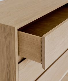 a close up view of the drawers on a dresser