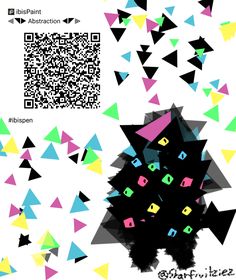 a qr - code is shown with colorful triangles and letters in the shape of a christmas tree