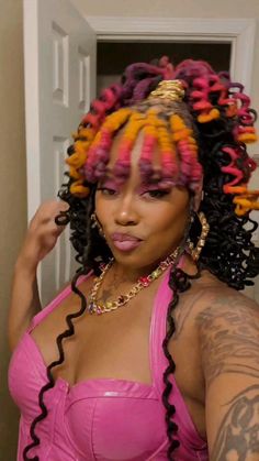 Updos For Black Women, Dreadlock Wedding Hairstyles, Colorful Locs, Faux Locs Colored, Colorful Braids, Colored Locs, Dreadlocks Hairstyles, Loc Updo, Natural Locs