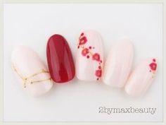 New Years Nails Gel, Nails New Years, Cherry Blossom Nails Art, New Years Nails, Unghie Nail Art, Red Manicure