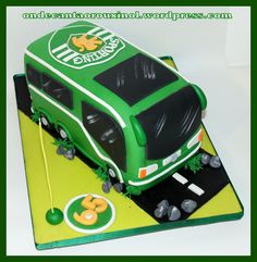 a birthday cake made to look like a bus