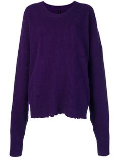 Distressed Crewneck, Purple Outfits, Trendy Fashion Tops, Oversized Pullover, Purple Sweater, Cool Sweaters, Softest Sweater, Crewneck Sweater, Knitwear Women