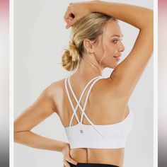 Perfect For Working Out. Brand New White Athleisure Sports Bra For Everyday, Everyday White Athleisure Sports Bra, Everyday White Sports Bra With Light Support, White Sporty Sports Bra For Everyday, Sporty White Sports Bra For Everyday, Sports Bra With Straps In White, White Activewear With Light Support, White Gym Activewear With Straps, Sporty White Sports Bra With Straps