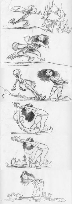 some sketches of people on surfboards in the water