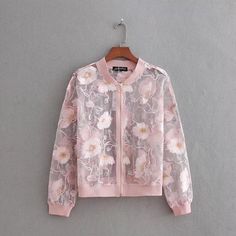 Sheer Summer Bomber Jacket on Storenvy Organza Jacket, Women Jackets, Basic Jackets, Floral Jacket, Spring Women, Laura Ashley, Lightweight Jacket, Dressed Down, Summer Women