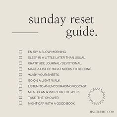 Living On Your Own Tips, How To Clean Your Mind, Sunday Reset To Do List, Reset Day Rituals, Things To Do On A Sunday, Sunday To Do List, Sunday Reset Aesthetic, Reset Sunday, Sunday Journal