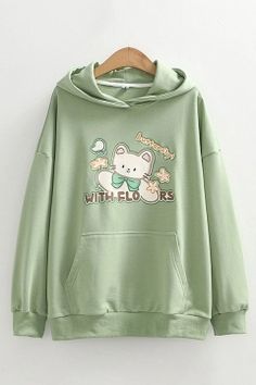 Letter With Flowers, Pastel Hoodie, Hoodies Style, Kawaii Hoodies, Kawaii Clothing, Cute Dresses For Party, Smink Inspiration, Aesthetic Hoodie